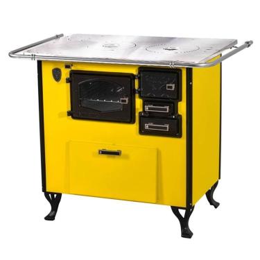 Imagem de Fogão A Lenha C Forninho Esq Amarelo Alumínio N2