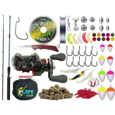 Imagem de Kit Pesca Vara 1,50m 12kg + Carretilha + Linha Multifilamento (Ref. 28