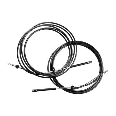 Imagem de XTSZHDSL 2 peças de cabos de acelerador e mudança CC17918 compatíveis com motor de popa Mercury Mariner GEN I cabo de aceleração (18 pés)