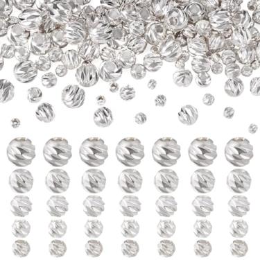 Imagem de Spritewelry Contas de prata esterlina para fabricação de joias, 150 peças de contas espaçadoras redondas de prata sem costura, minúsculas e lisas contas soltas para pulseira empilhável, colar, brinco
