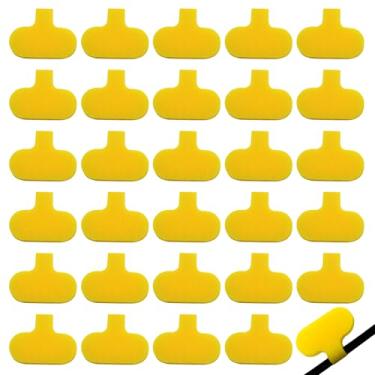 Imagem de Verkelly 40 etiquetas de cabo de , etiquetas de cabo impermeáveis graváveis, etiquetas de fio multifuncionais para facilitar a organização e identificação (amarelo)