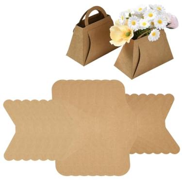 Imagem de Airssory Bolsa de papel kraft, bolsa de papel de festa, com alças, caixas de embalagem de chocolate doces, sacolas de doces para Natal, aniversários, festivais, festas, casamentos, embrulhos - 12 x 6