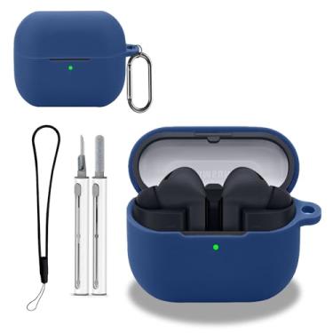 Imagem de Capa protetora para Galaxy Buds3 FE, capa protetora com kit de limpeza, capa protetora KONXISA de silicone macio, acessórios para cordão e chaveiro, impermeável, à prova de poeira, à prova de choque