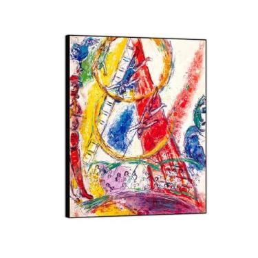 Imagem de LXURY - Pintura de arte de parede de circo, 3 celebridades, pronto para pendurar, reprodução de imagem, pôster para decoração de parede, moldura preta 30 x 40 cm, 12 x 16 polegadas