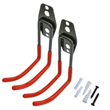 Imagem de Kit 2 Suporte Gancho Multiuso p/Parede Suporta 23kg Mangueira Ferramentas Bike