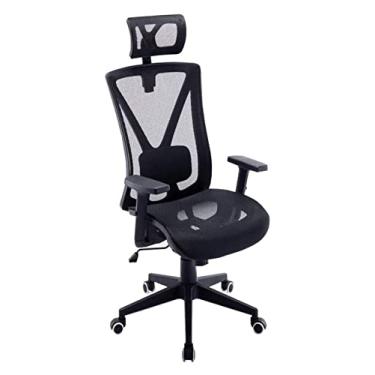 Imagem de Cadeira de escritório cadeira de malha de computador cadeira de escritório cadeira ergonômica de jogos com encosto alto cadeira de trabalho encosto de cabeça ajustável cadeira giratória cadeira