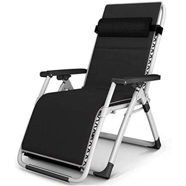 Imagem de Espreguiçadeira de jardim, espreguiçadeira, dobrável, poltrona reclinável de gravidade zero com almofadas, espreguiçadeira reclinável dobrável para jardim, pátio, suporte de piscina, 200 kg (cor
