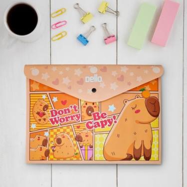 Imagem de Dello Envelope com Botão A4 Be Capy Laranja, 0018.10.0005P, Laranja, Pacote com 5 envelopes