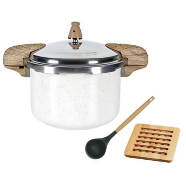Imagem de Panela De Pressão Antiaderente Cerâmica Vanilla 5,4L Indução - Brinox