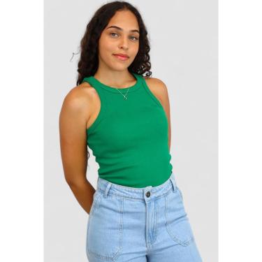 Imagem de Blusa Regata Canelada Básica D Bell Verde-Feminino