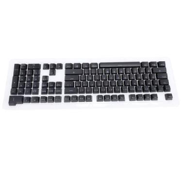 Imagem de SUNGOOYUE Conjunto de Teclas de Teclado Mecânico Minimalista Espanhol para 61-108 Teclas, Design de Transmissão de Luz para Uso Doméstico e de Escritório (Preto)