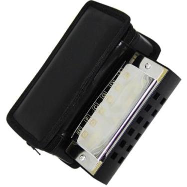 Imagem de Gaita de baixo de gaita profissional com 12 buracos, gaita geral, elegante, cor prata com palhetas de latão durável