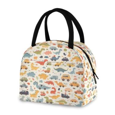 Imagem de Blueangle Lancheira isolada à prova de vazamento – Lancheira reutilizável com design de dinossauros de carros fofos, recipiente de alimentos compacto para escritório, viagens e atividades ao ar livre