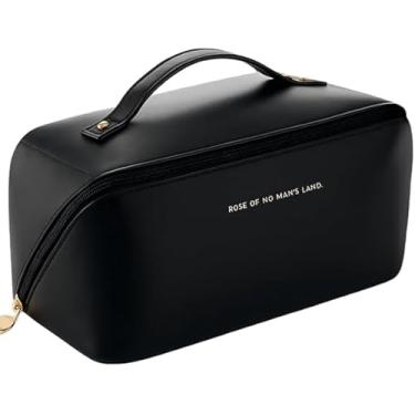 Imagem de Necessaire Feminina Grande para Viagem e Uso Diário – Frasqueira Bolsa de Maquiagem, Organizadora Multiuso Premium (PRETO)