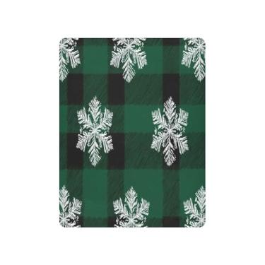 Imagem de ATTX Lençol de berço com elástico - Lençóis de bebê guingão flocos de neve, capa de colchão respirável de microfibra macia para berço padrão e colchão infantil, 68,6 cm x 99,1 cm x 12,7 cm (581)