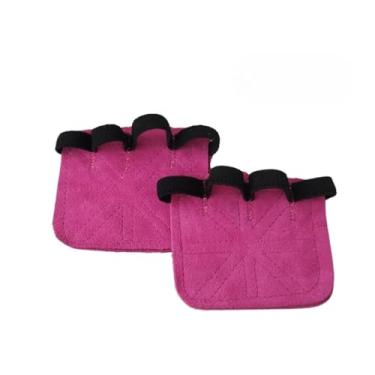 Imagem de Par Luvas de Couro Academia Musculacao Treino protecao Fitnees(Rosa)