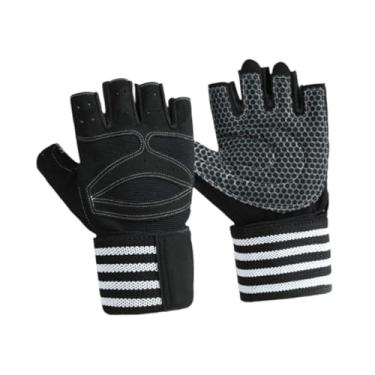 Imagem de oshhni Conjunto de 2 Luvas de Treino, Acessório Protetor de Mãos Antiderrapante, Luvas Pretas para Exercícios, Ideais para Homens e Mulheres, para Flexões, L