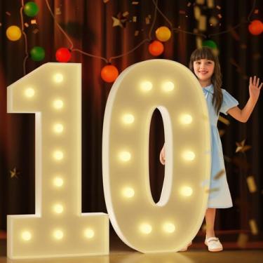 Imagem de Marquee Numbers IMPRSV 120 cm de altura Light Up 10º aniversário