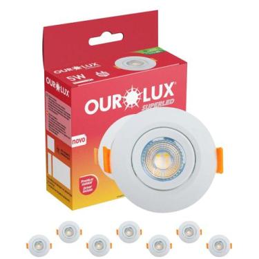 Imagem de 7 Spot Led Redondo De Embutir Bivolt 5w 6400k Ourolux