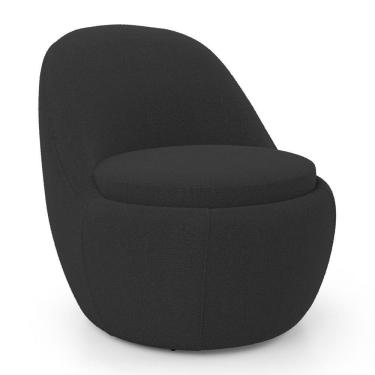 Imagem de Poltrona Orgânica Living Memphis Fixa Bouclê Preto - Desk Design