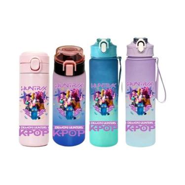 Imagem de Garrafa Térmica De Palha Unissex KPop Demon Hunters, Portátil Para Via