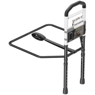 Imagem de Trilhos de cama para segurança de idosos adultos, trilho de assistência de cama ajustável para idosos com bolsa de armazenamento, superfície de suporte alargada e pernas seguras, comporta 158 kg