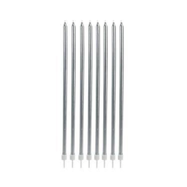 Imagem de VELA PALITO GIGANTE METALIZADA PRATA