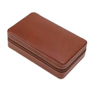 Imagem de HEEPDD Estojo Umidificador de Charutos, Caixa Com Forro de Madeira de Cedro para 4 Charutos e Acessórios, Perfeito para Homens e Mulheres Em Movimento Estojo Umidificador de, de Viagem de Couro,