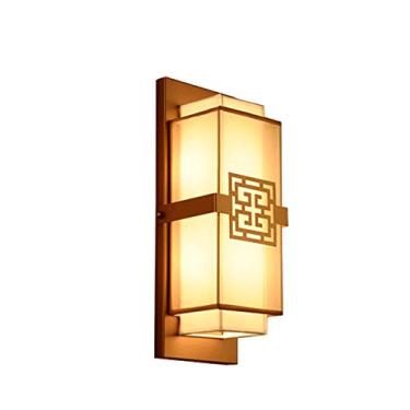 Imagem de Luminária de parede tradicional Wmdtr com LED, estilo chinês, design moderno e sofisticado, ideal para sala de estar, quarto, cabeceira, corredor, hotel e clube (Cor: Latão)