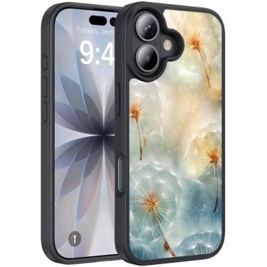 Imagem de ZHUHEHEAH Capa para iPhone 17, capa protetora ultrafina de silicone líquido antiderrapante elegante, adequada para iPhone 17 de 6,3 polegadas, floral dente-de-leão