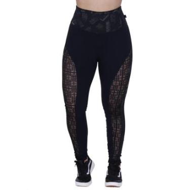 Imagem de Calça Legging Feminina Tela Frente Tecido Refletivo Cós e Lateral-Feminino