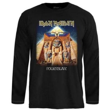Imagem de Camiseta Stamp de Banda Iron Maiden Manga Longa em Algodão Oficial-Unissex