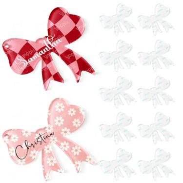 Imagem de YOPPIX 10 peças em branco de sublimação de laços, laços de sublimação de acrílico jumbo para chaveiros personalizados, laços de torcida, etiqueta de bagagem, suprimentos de artesanato para presente