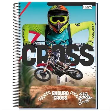Imagem de Caderno Universitário 160 Folhas Espiral 10 Matérias Capa Dura Sports/Futebol/Natação/Bike/Esportes – Anotações, Escola, Faculdade e Escritório (Linha Premium). (Cross)
