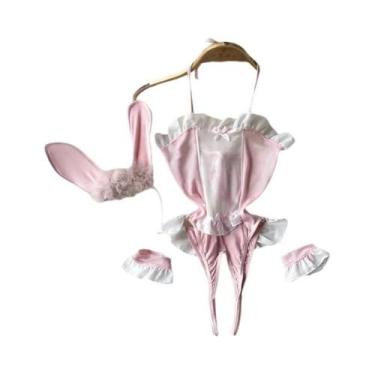 Imagem de Macacão Sexy De Cosplay De Coelhinha Vermelha Com Costas Descobertas E