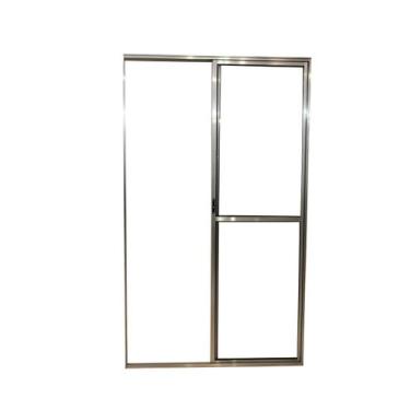 Imagem de Porta Sacada 2 Folhas Aluminio Brilhante C/ Trinco 2,10X1,20 - ARAUJO 