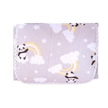 Imagem de Trocador de Fraldas Portátil para Bebê 47cm x 67cm Bublim, Panda Cinza