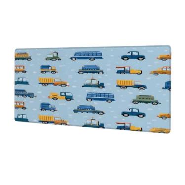 Imagem de Tapete de mouse grande azul artístico para carro à prova d'água para computador estendido tapete protetor de mesa tapete de borracha antiderrapante para escritório, computador, teclado, laptop e mesa