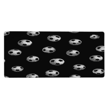 Imagem de Tapete de mouse grande falando sobre futebol à prova d'água para computador estendido tapete protetor de mesa antiderrapante base de borracha para escritório, computador, teclado, laptop e mesa de