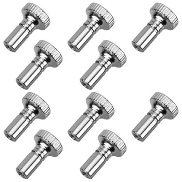 Imagem de 10 peças de botões de interruptor de lâmpada, botão de interruptor de luz prata, peças de reposição de metal para reparo de luminárias de mesa de chão