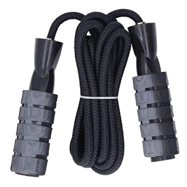 Imagem de Corda de pular para fitness e queima de gordura, corda de pular ajustável para exame do ensino fundamental/médio, corda de pular para treinamento ponderado para adultos (preto)