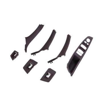 Imagem de Painel da porta interna alça puxar guarnição conjunto interruptor da janela painel de apoio braço compatível para bmw série 5 f10 f11 f18 7 pçs rhd 7 cores(Mocha)