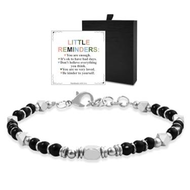 Imagem de Yiflin Pulseiras de presentes inspiradoras para mulheres, pulseiras com contas de pedra natural - Presentes atenciosos de incentivo à amizade para mulheres, amigas, amigas, mães, colegas de trabalho