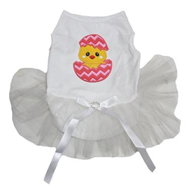 Imagem de Petitebella Vestido para cachorro filhote de galinha (branco/branco, 2GG)