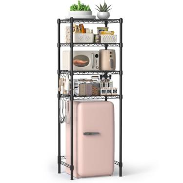 Imagem de Hodonas Mini suporte de geladeira de 4 andares, prateleira de armazenamento ajustável resistente, rack organizador definitivo para mini geladeira, micro-ondas e eletrodomésticos, maximiza a economia