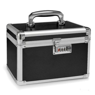 Imagem de SAFECaixas pretas com combinação de medicamentos com código para itens pessoais, cofre de medicamentos para documentos 24 x 15 x 18 cm colorido pequeno