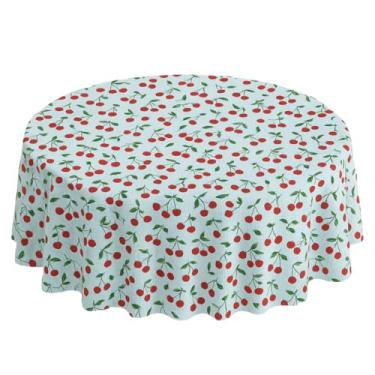 Imagem de Toalha de Mesa Redonda Oxford 1,40m - Alta Durabilidade, Cores Vibrantes e Fácil de Lavar para Sala de Jantar e Festas(Cerejinha)