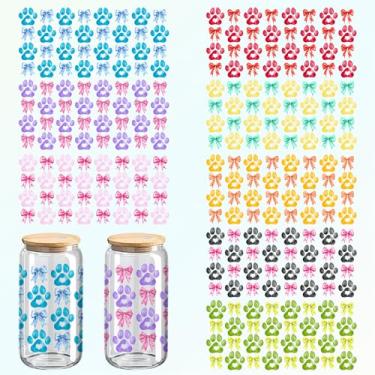 Imagem de Adorável presente para esposa, adesivos de embrulho de copo DTF de Dia dos Namorados, pacote com 8, design de coração de amor UV para copos de 473 ml, artesanato em vidro e madeira, 28 x 12 cm (510)