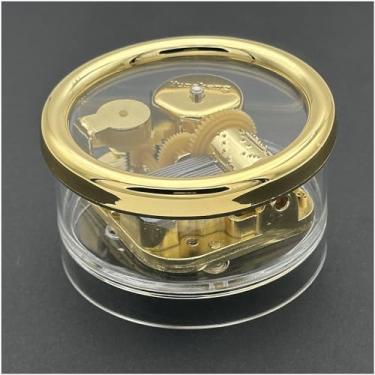 Imagem de Pursuestar Caixa de música Labirinto-As The World Falls Down Wind Up, caixa musical dourada acrílica redonda para mamãe/pai/filha/filho - Melhores presentes exclusivos para aniversário, Natal