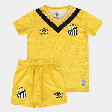 Imagem de Kit Camisa Santos Infantil III 2024 s/n° Torcedor Umbro + Calção Santos Infantil-Unissex